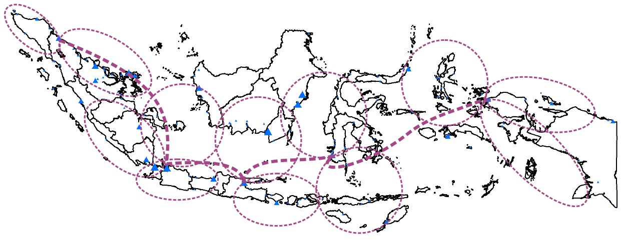 Konsep tol laut dan data kunjungan pelabuhan di Indonesia.