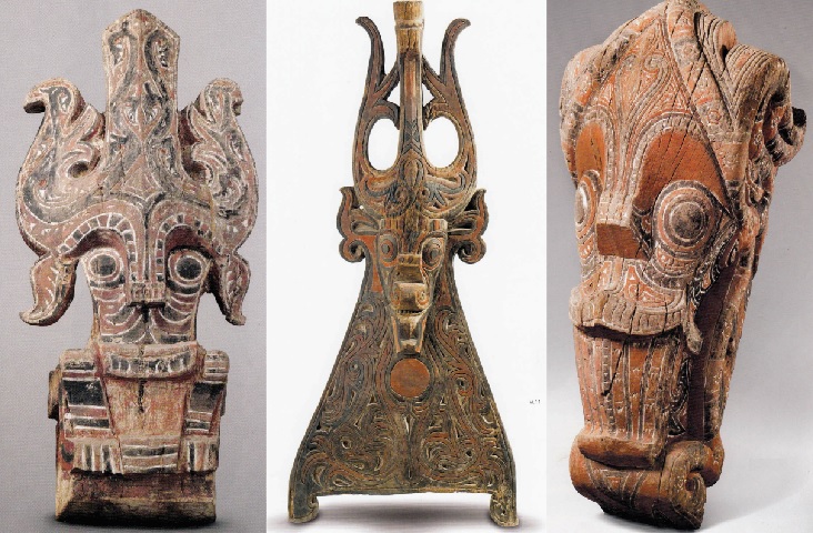 Ukiran Gorga "singa" yang merupakan salah satu ornamentasi tradisi kuno Batak. 